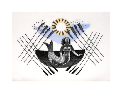 Mermaid and Crossed Oars - Art print