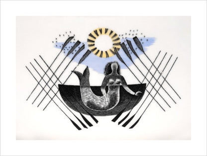 Mermaid and Crossed Oars - Art print