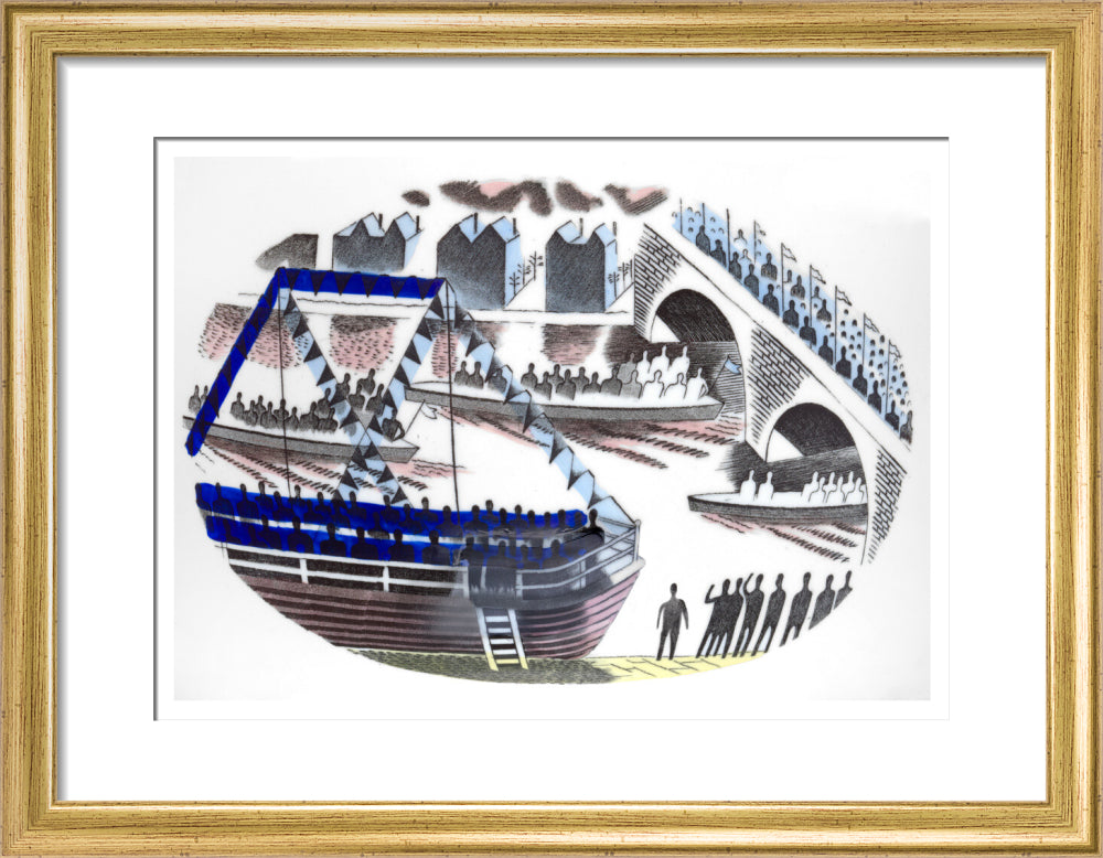 Spectators in Boats on Boat Race Day - Art print