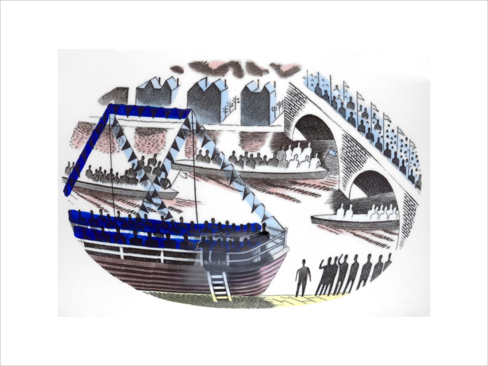Spectators in Boats on Boat Race Day - Art print