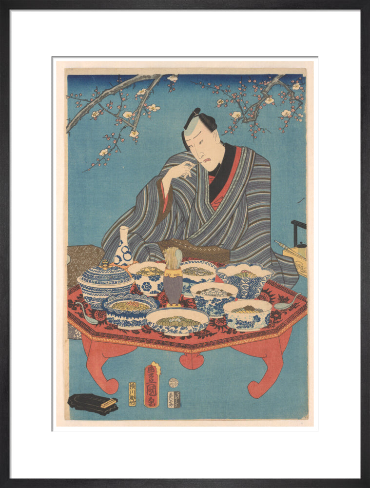 Enjoying a Banquet in a Plum Orchard (centre panel) - Art print