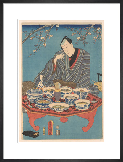 Enjoying a Banquet in a Plum Orchard (centre panel) - Art print