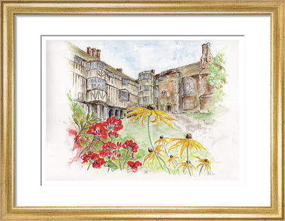 Queens' College Cambridge, Cloisters Court - Art Print