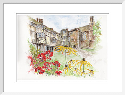 Queens' College Cambridge, Cloisters Court - Art Print