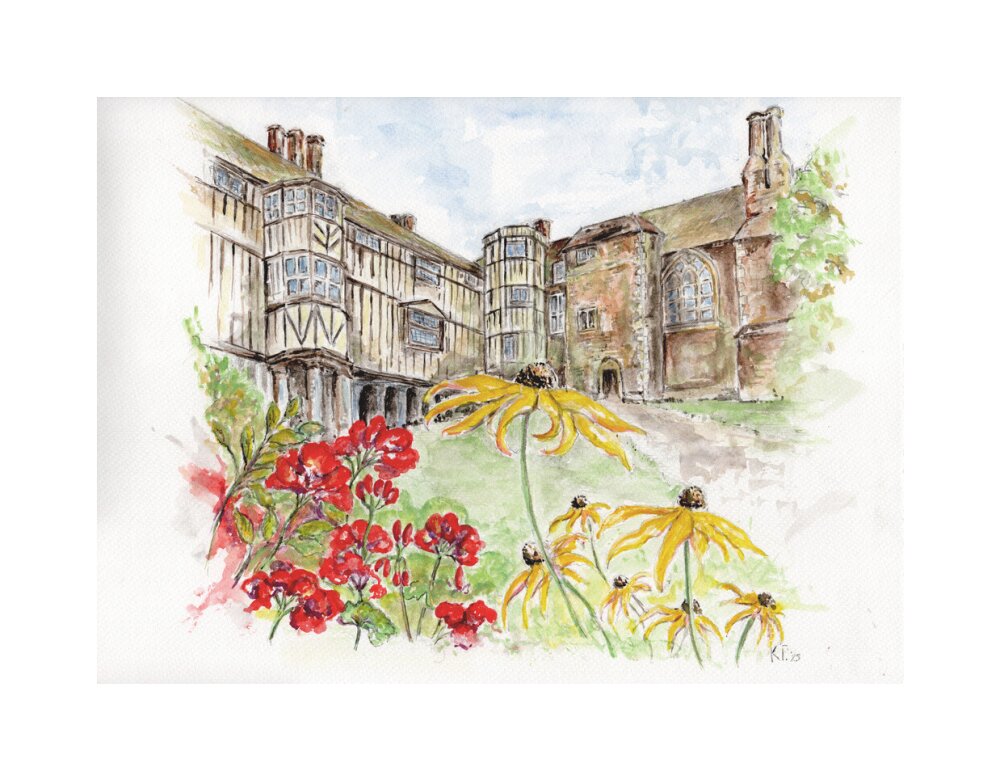 Queens' College Cambridge, Cloisters Court - Art Print