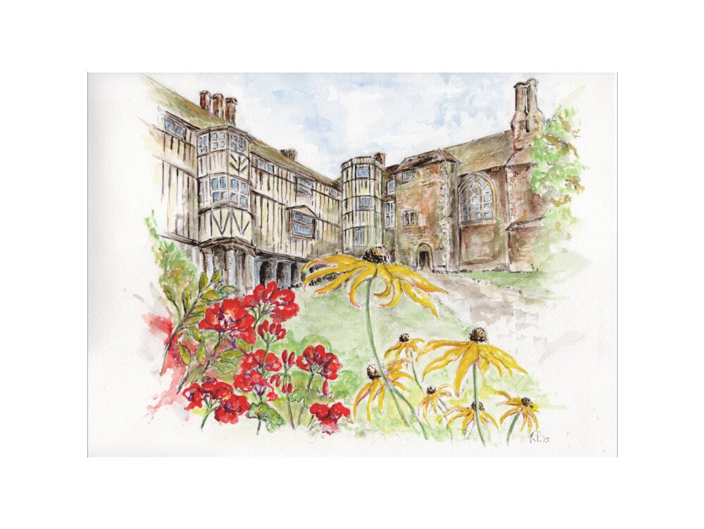 Queens' College Cambridge, Cloisters Court - Art Print