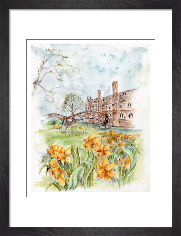 Queens' College Cambridge, Mathematical Bridge - Art Print