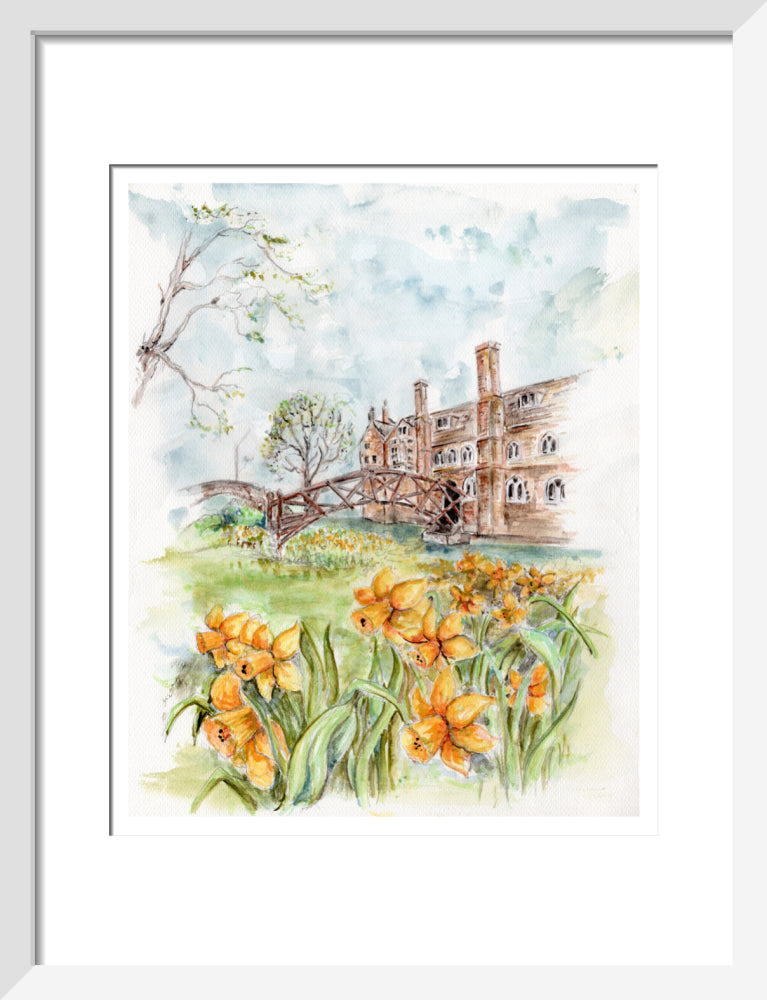 Queens' College Cambridge, Mathematical Bridge - Art Print