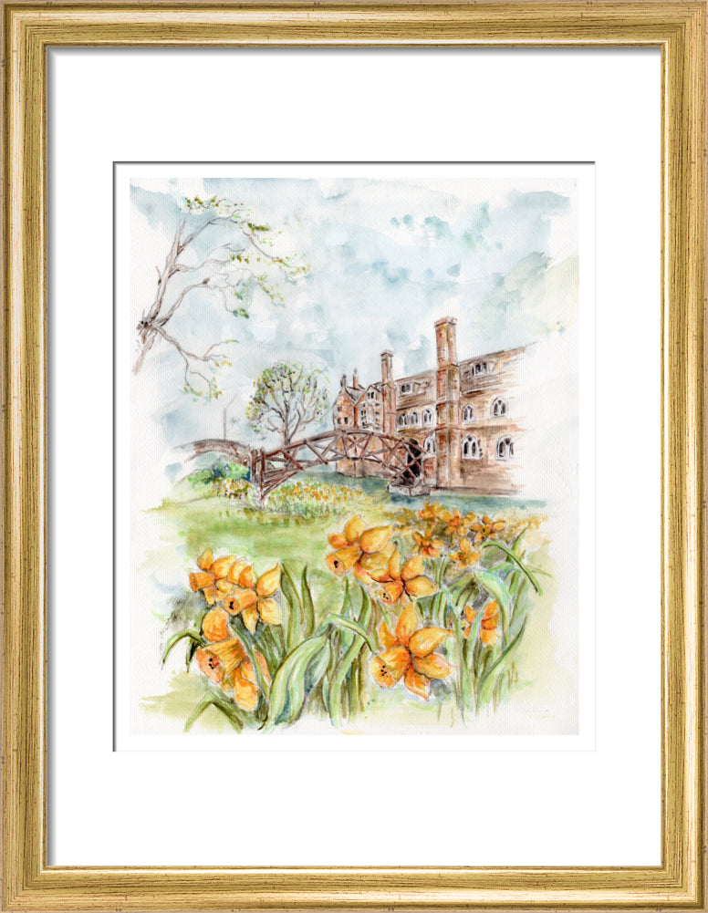 Queens' College Cambridge, Mathematical Bridge - Art Print