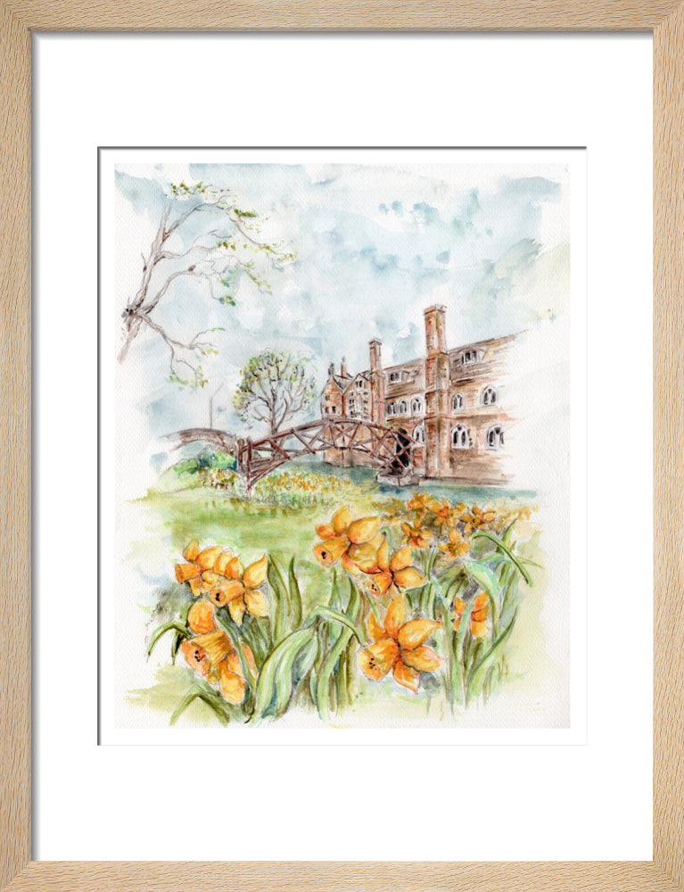 Queens' College Cambridge, Mathematical Bridge - Art Print