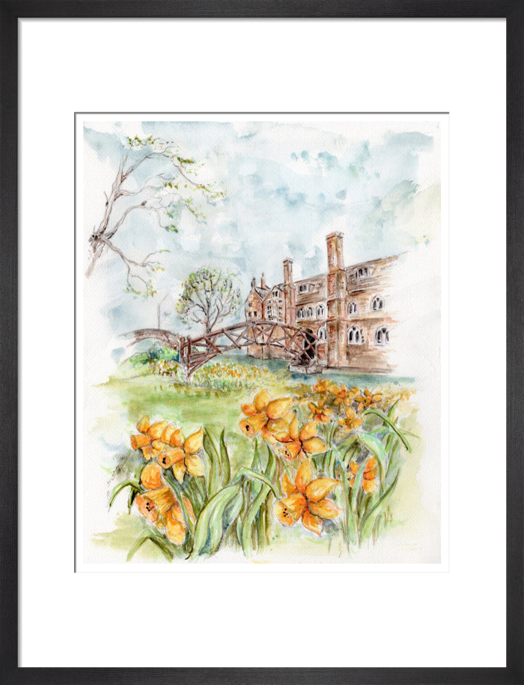 Queens' College Cambridge, Mathematical Bridge - Art Print