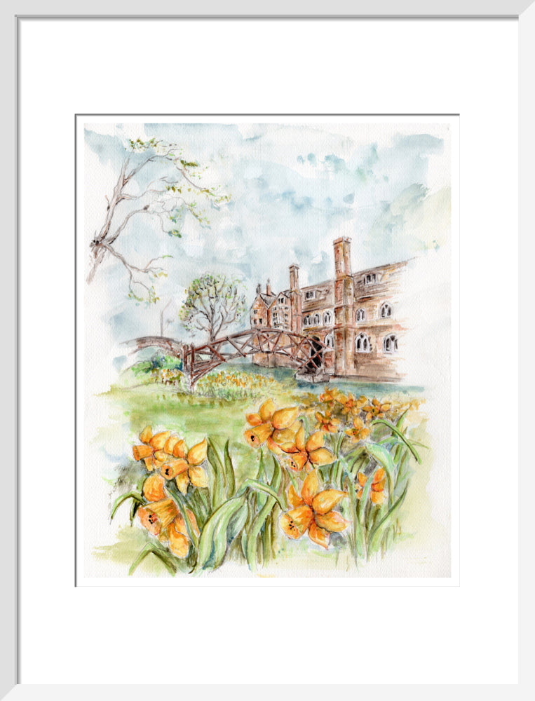 Queens' College Cambridge, Mathematical Bridge - Art Print