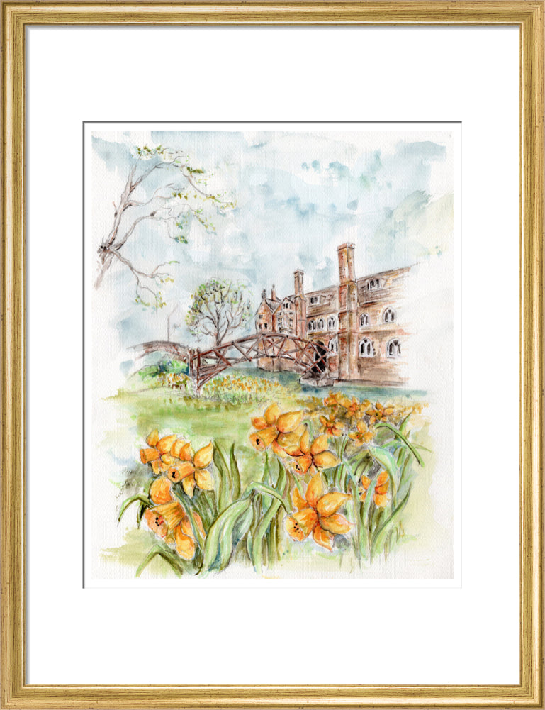 Queens' College Cambridge, Mathematical Bridge - Art Print