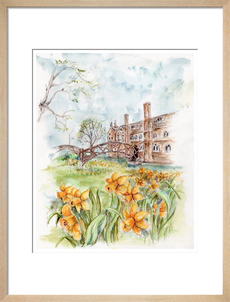Queens' College Cambridge, Mathematical Bridge - Art Print