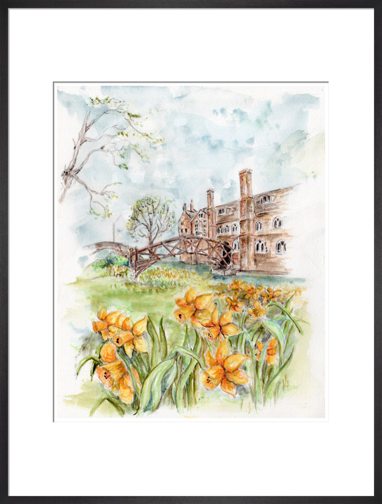 Queens' College Cambridge, Mathematical Bridge - Art Print