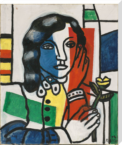 Young Girl Holding a Flower (stretched canvas, extra large, unframed)