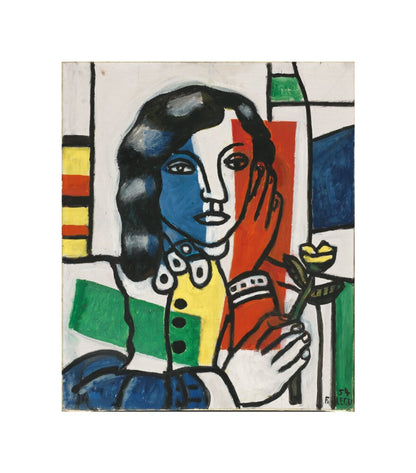 Young Girl Holding a Flower (unstretched canvas, small, unframed)