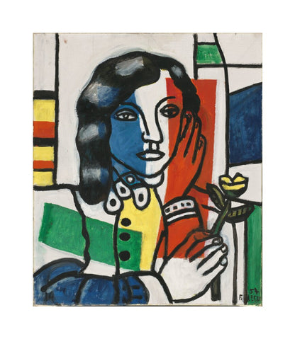 Young Girl Holding a Flower (unstretched canvas, medium, unframed)