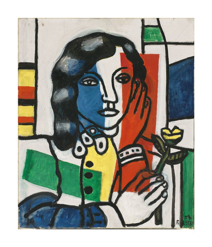 Young Girl Holding a Flower (unstretched canvas, large, unframed)