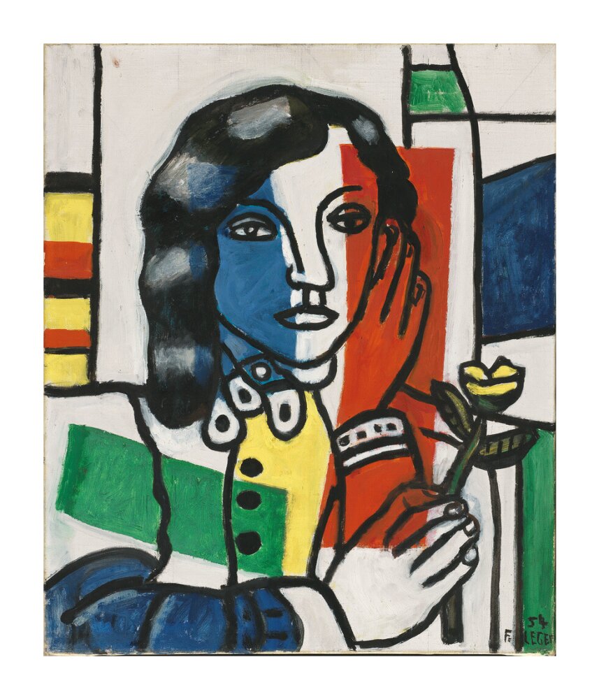 Young Girl Holding a Flower (unstretched canvas, extra large, unframed)