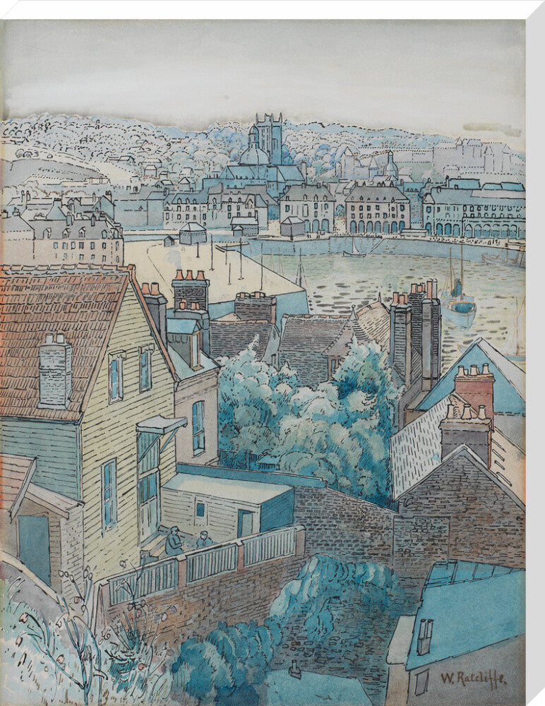 Dieppe Harbour (stretched canvas, extra large, unframed)