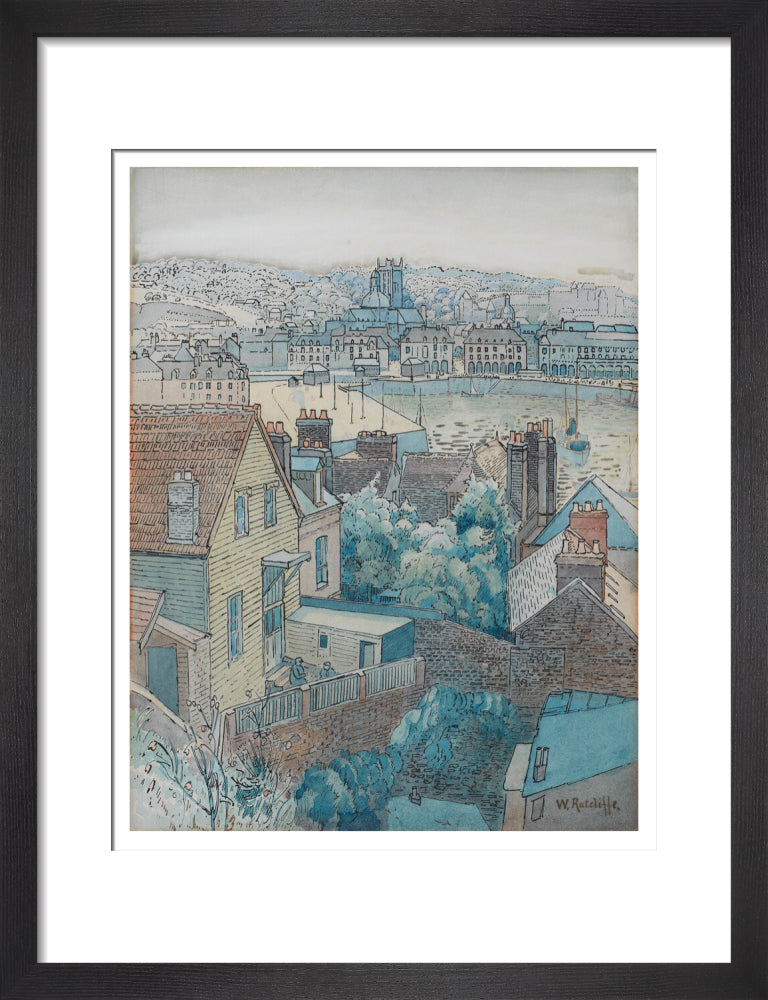 Dieppe Harbour (art print, small, black)