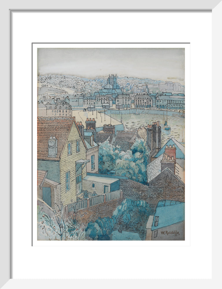 Dieppe Harbour (art print, small, white)