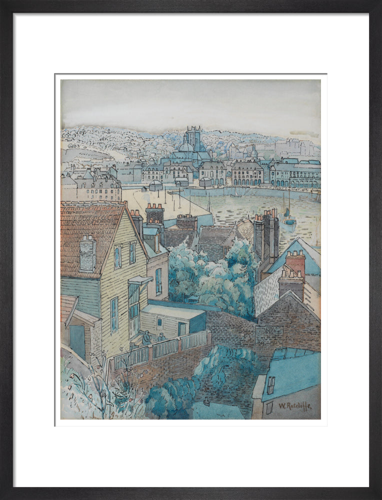 Dieppe Harbour (art print, medium, black)