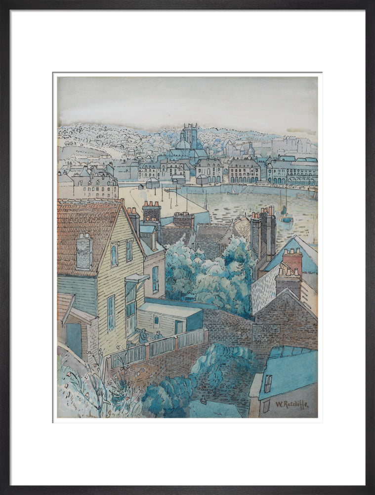 Dieppe Harbour (art print, large, black)