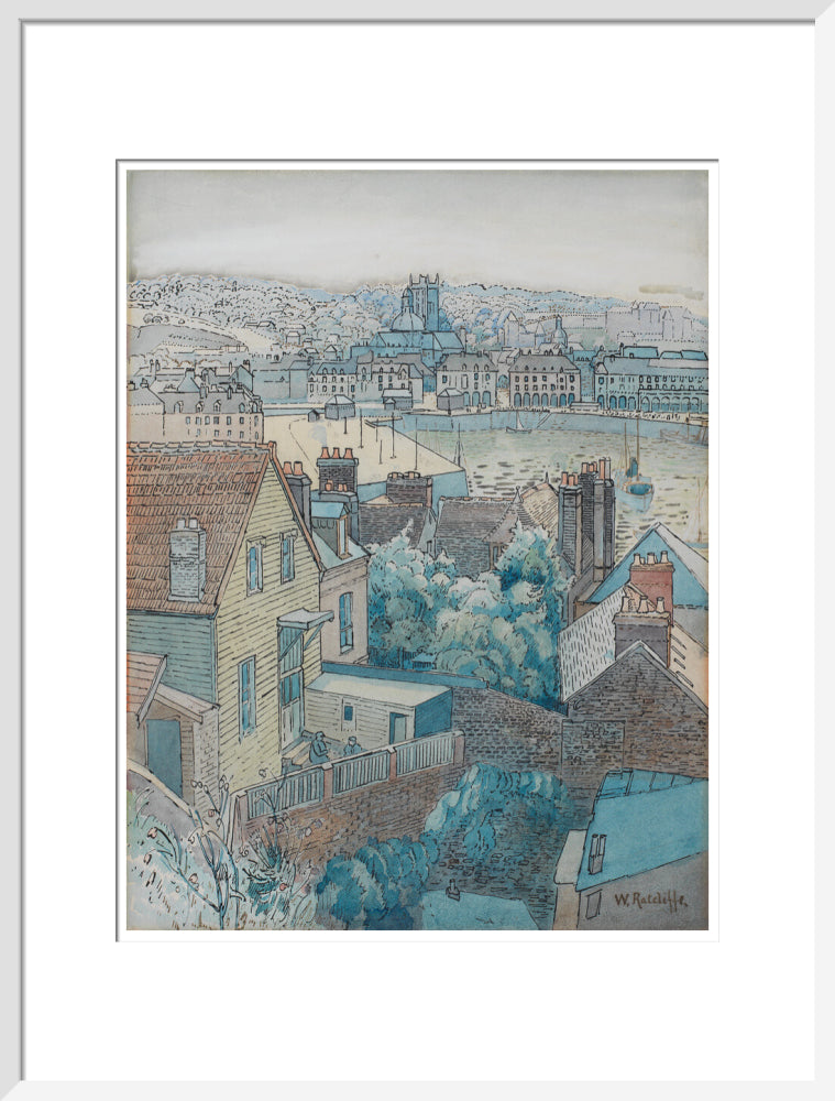 Dieppe Harbour (art print, large, white)