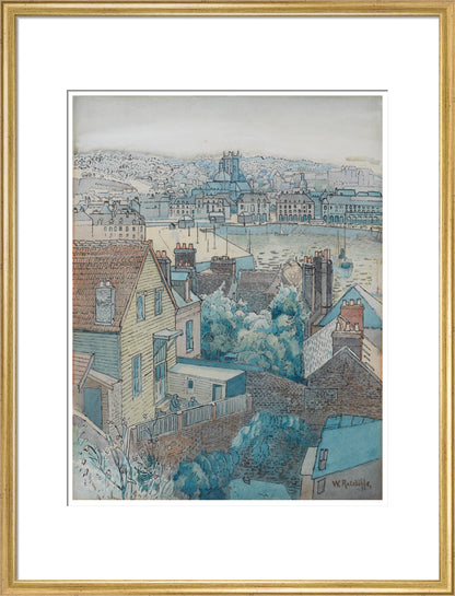 Dieppe Harbour (art print, large, gold)