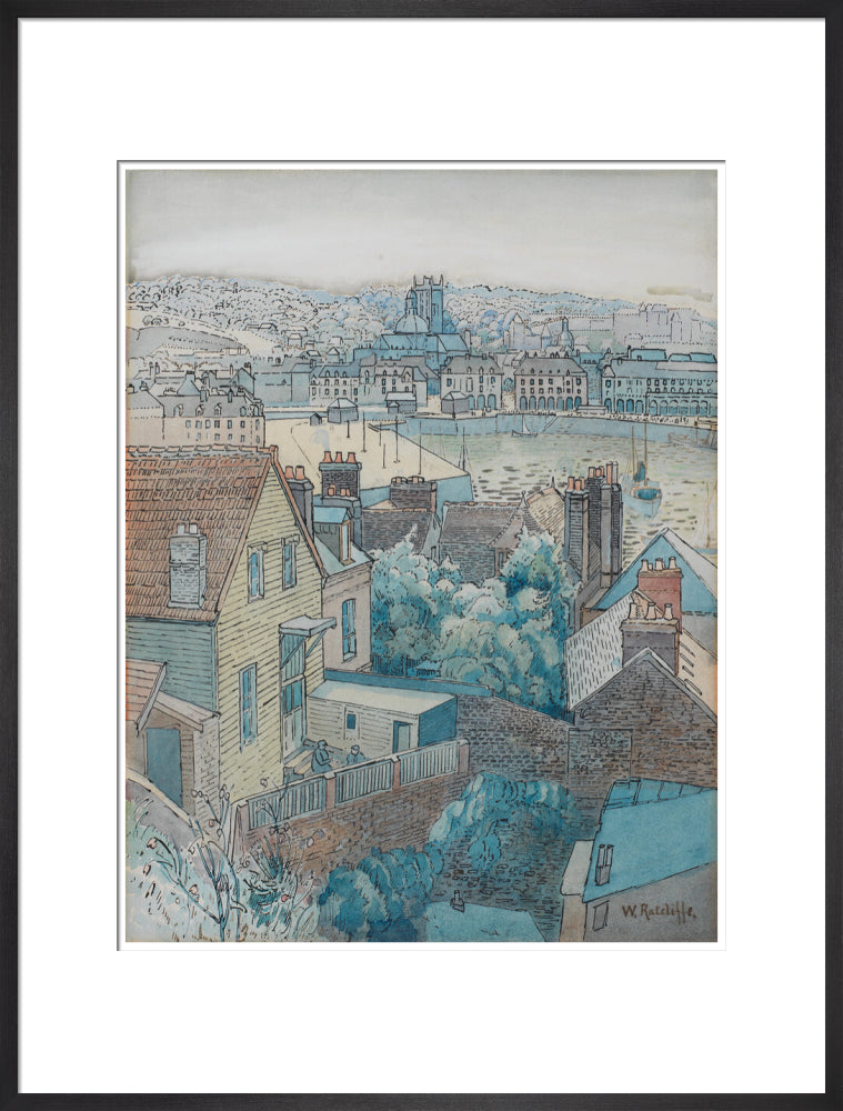Dieppe Harbour (art print, extra large, black)