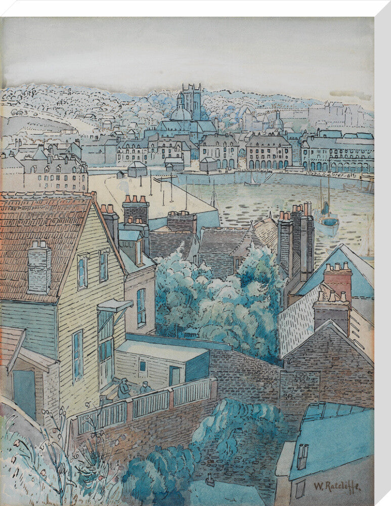 Dieppe Harbour (stretched canvas, large, unframed)