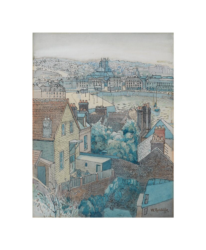 Dieppe Harbour (unstretched canvas, small, unframed)
