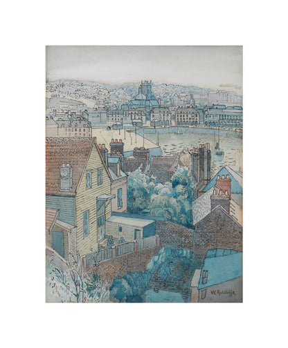Dieppe Harbour (unstretched canvas, small, unframed)