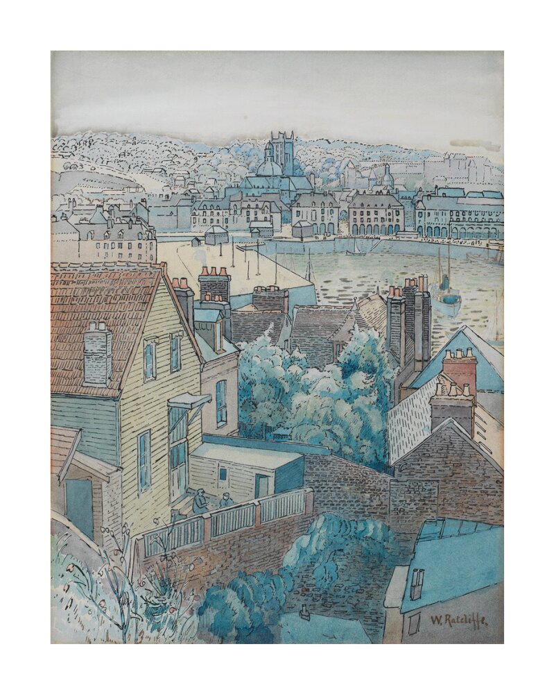 Dieppe Harbour (unstretched canvas, large, unframed)