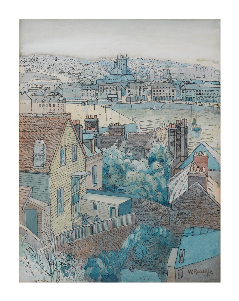 Dieppe Harbour (unstretched canvas, extra large, unframed)