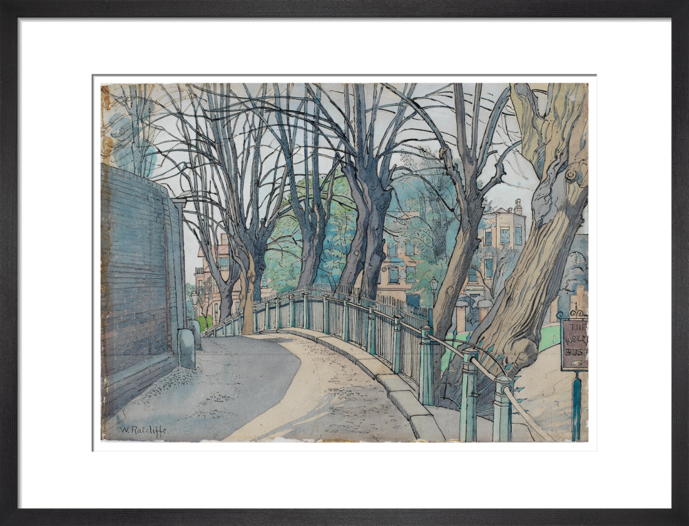 Mount Vernon, Hampstead (art print, medium, black)
