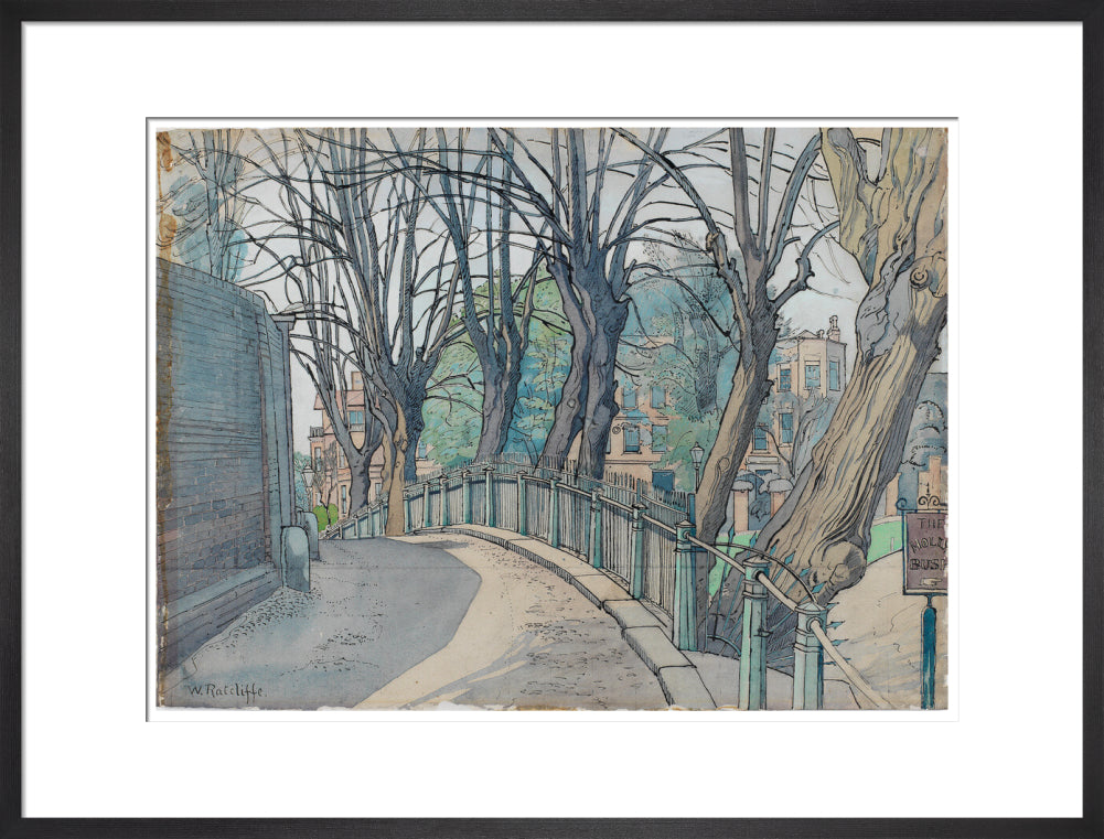 Mount Vernon, Hampstead (art print, large, black)