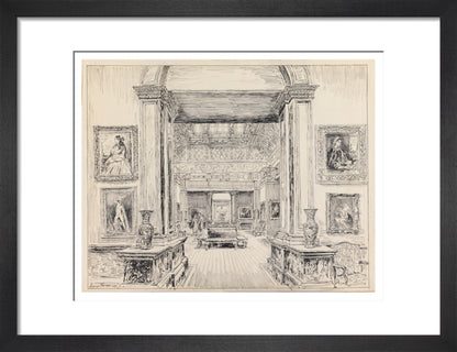 The Fitzwilliam Museum, looking into Gallery III, June 1949 (art print, small, black)