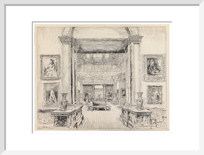 The Fitzwilliam Museum, looking into Gallery III, June 1949 (art print, medium, white)