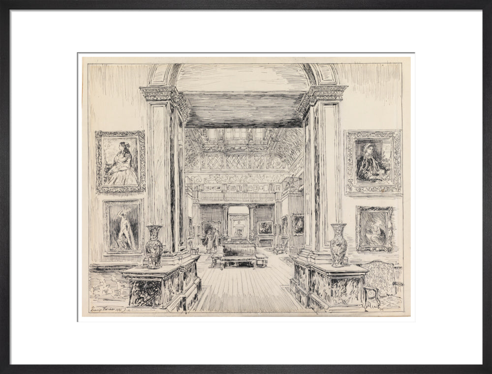 The Fitzwilliam Museum, looking into Gallery III, June 1949 (art print, large, black)