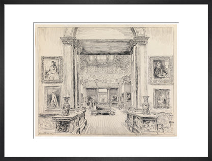 The Fitzwilliam Museum, looking into Gallery III, June 1949 (art print, large, black)
