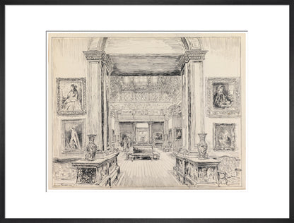 The Fitzwilliam Museum, looking into Gallery III, June 1949 (art print, extra large, black)