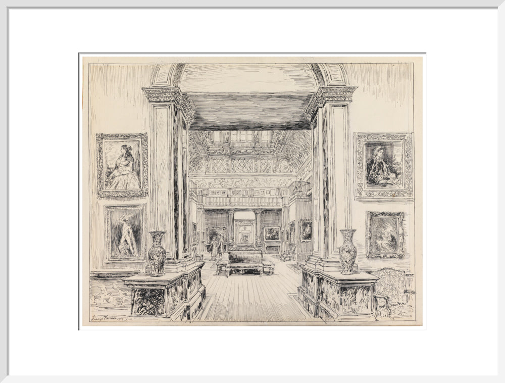 The Fitzwilliam Museum, looking into Gallery III, June 1949 (art print, extra large, white)