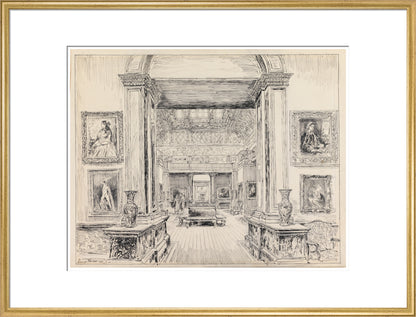 The Fitzwilliam Museum, looking into Gallery III, June 1949 (art print, extra large, gold)