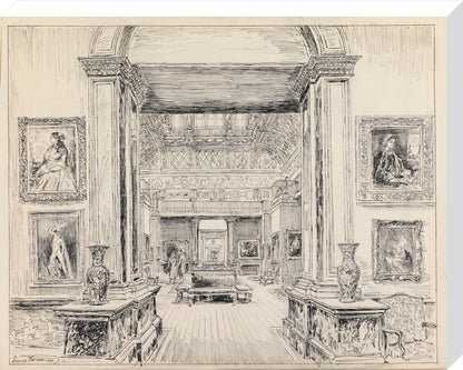The Fitzwilliam Museum, looking into Gallery III, June 1949 (stretched canvas, large, unframed)