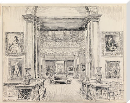 The Fitzwilliam Museum, looking into Gallery III, June 1949 (stretched canvas, extra large, unframed)