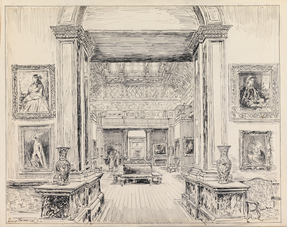 The Fitzwilliam Museum, looking into Gallery III, June 1949