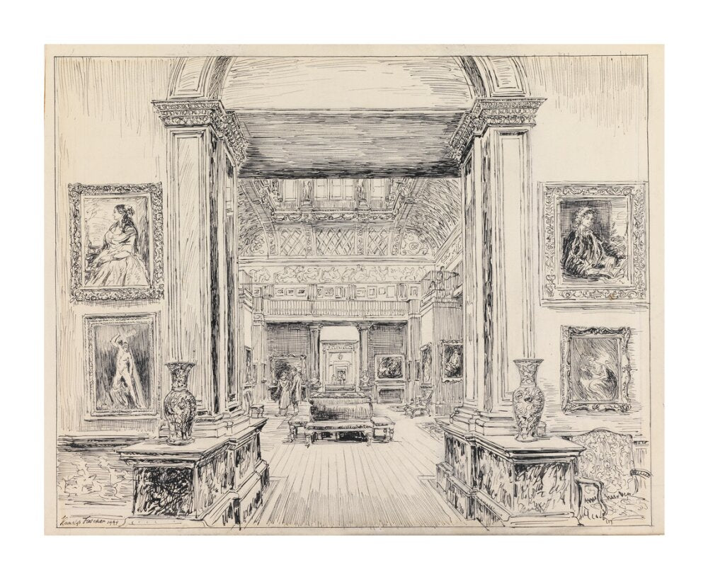 The Fitzwilliam Museum, looking into Gallery III, June 1949 (unstretched canvas, extra large, unframed)